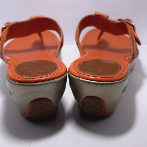 Cole Haan Air Orange Thong Wedge Sandle Sz 8 - Picture 6 of 10